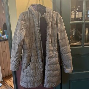 North face xl women long grey jacket